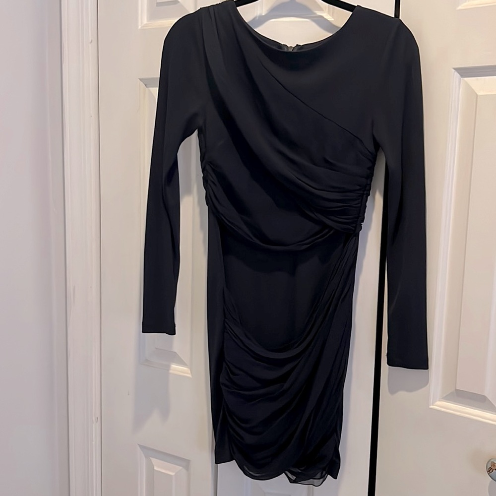 Alice + Olivia Navy Blue Mini Dress with Silk Panels size 4